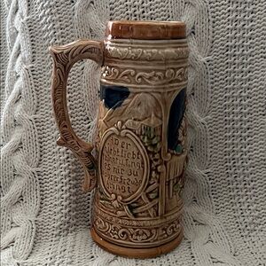 Vintage German Beer Stein with Intricate Design